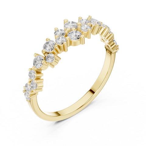 0.5ct TW Round Lab-Grown Diamond Scattered Half Eternity Ring
