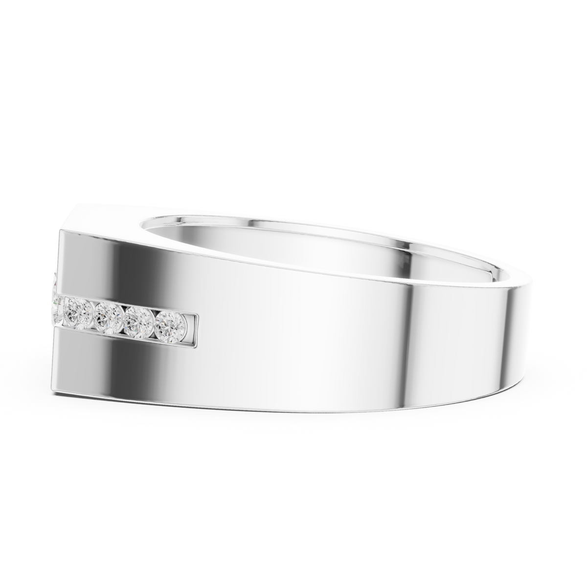 0.60ct TW Round Lab-Grown Diamond Men's Signet Ring