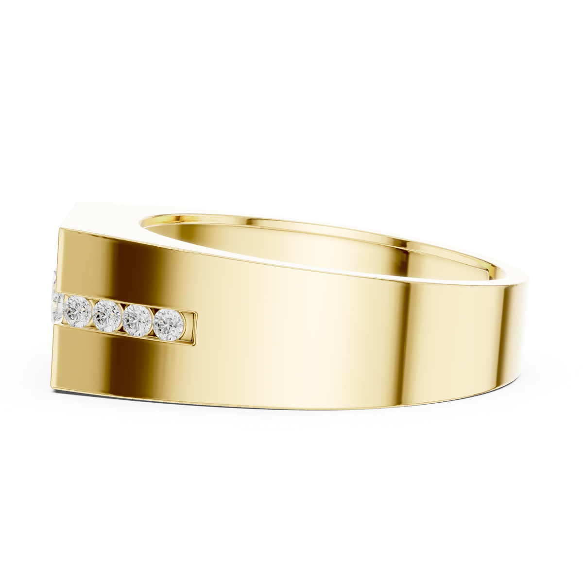 0.60ct TW Round Lab-Grown Diamond Men's Signet Ring