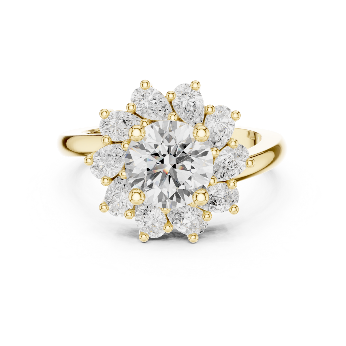 2.43ct TW Round Lab-Grown Diamond En Fleur Floral Ring