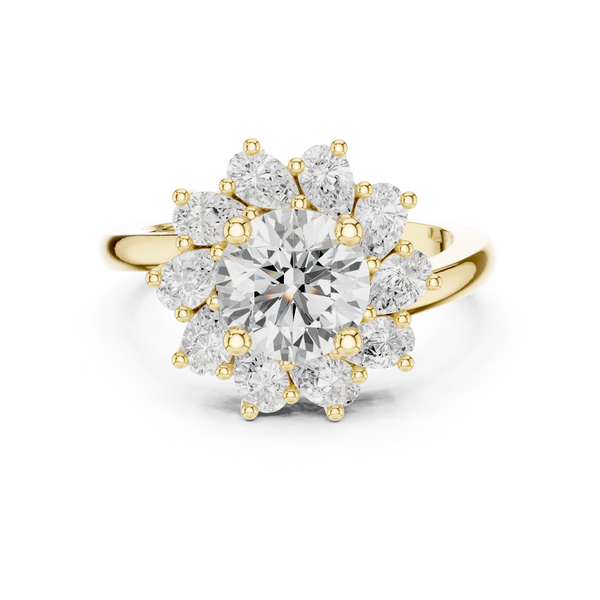 2.43ct TW Round Lab-Grown Diamond En Fleur Floral Ring