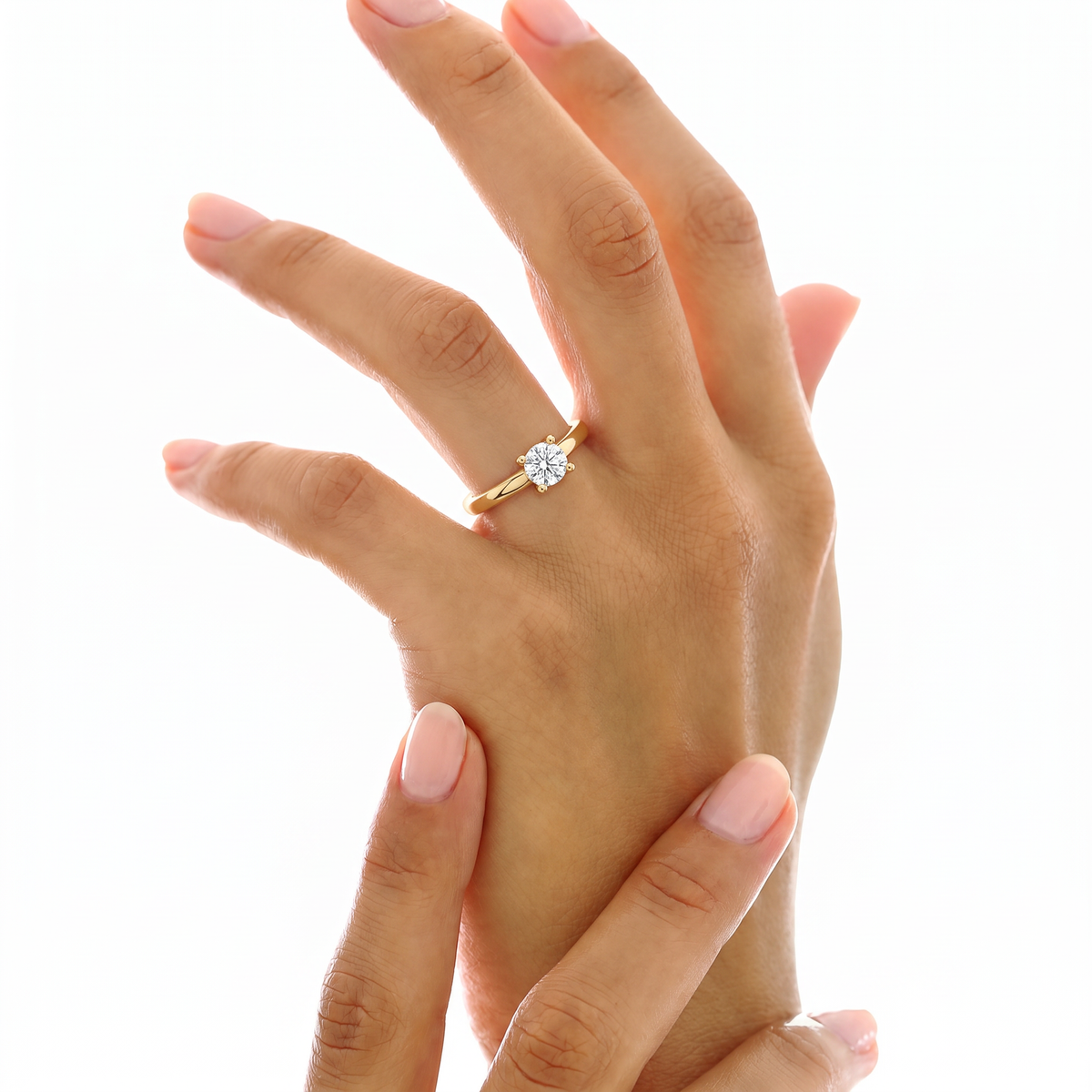 Round Lab-Grown Diamond Illusion Solitaire Ring