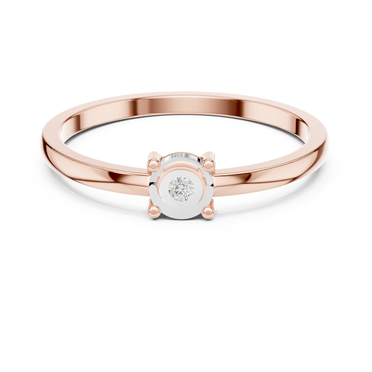 Round Lab-Grown Diamond Illusion Solitaire Ring