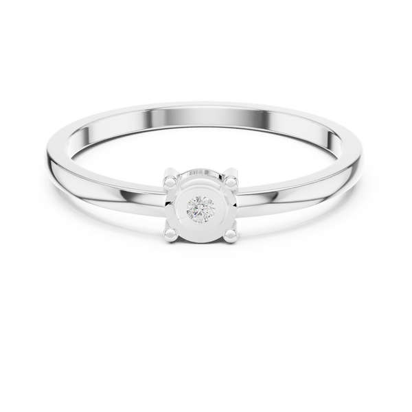 Round Lab-Grown Diamond Illusion Solitaire Ring