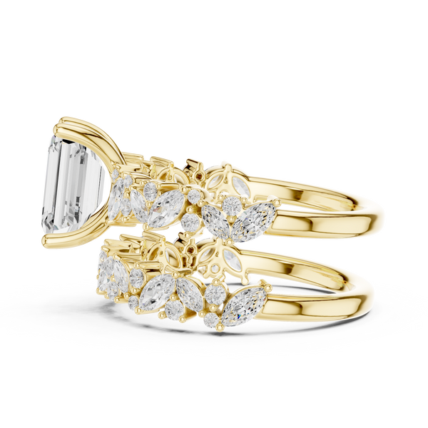 3ct TW Emerald Cut Lab-Grown Diamond Bridal Ring Set