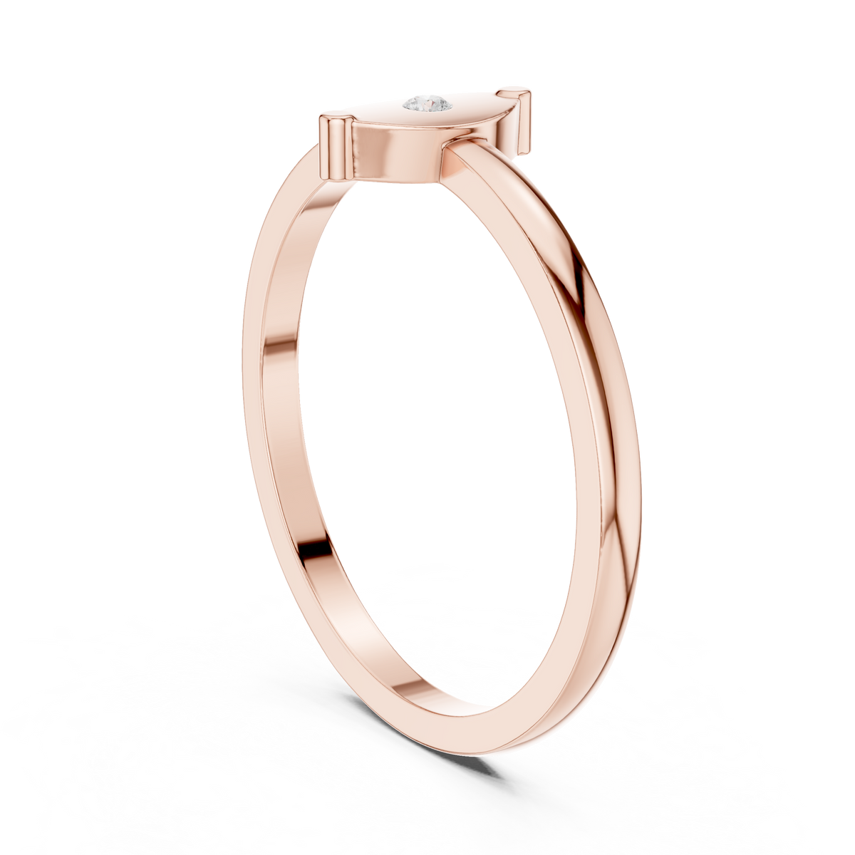 Round Lab-Grown Diamond Bezel Medallion Ring