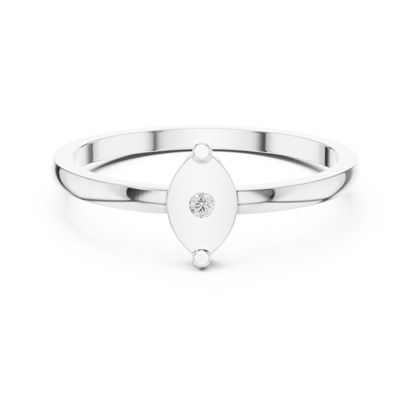Round Lab-Grown Diamond Bezel Medallion Ring