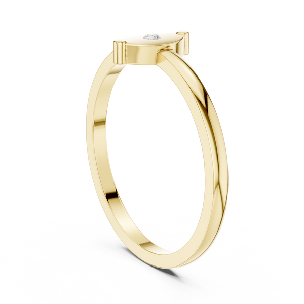 Round Lab-Grown Diamond Bezel Medallion Ring
