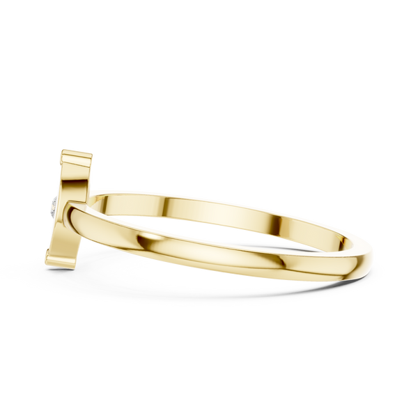 Round Lab-Grown Diamond Bezel Medallion Ring