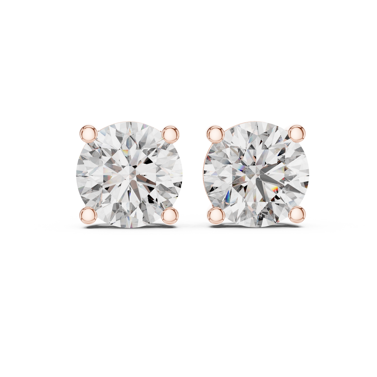 4.00ct TW Round Lab-Grown Diamond Stud Earrings