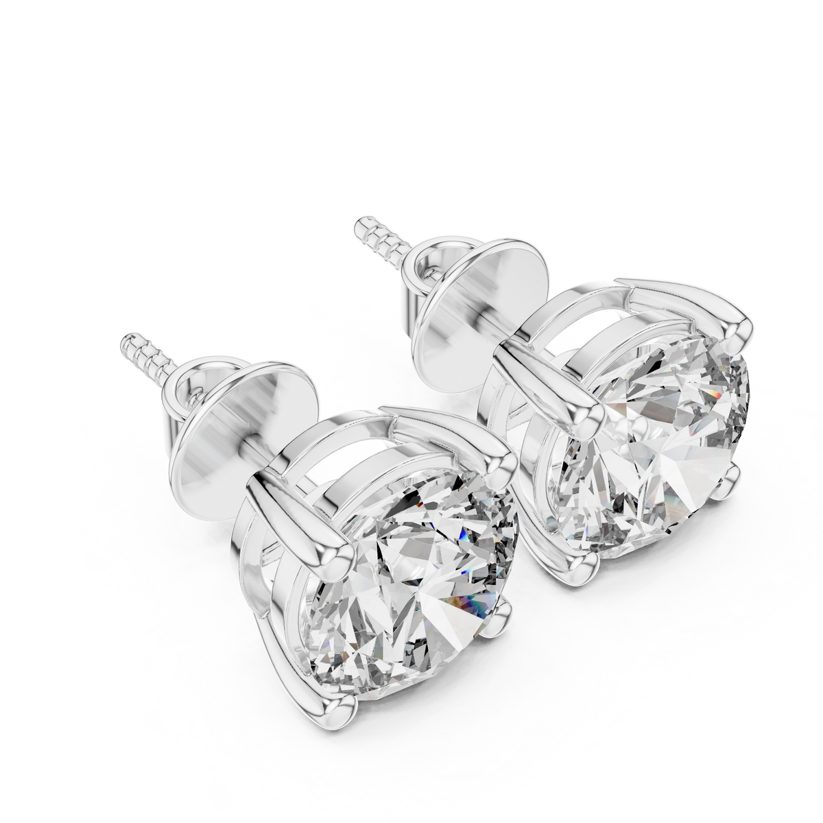 4.00ct TW Round Lab-Grown Diamond Stud Earrings