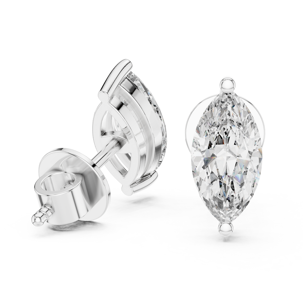 1.50ct TW Marquise Lab-Grown Diamond Stud Earrings