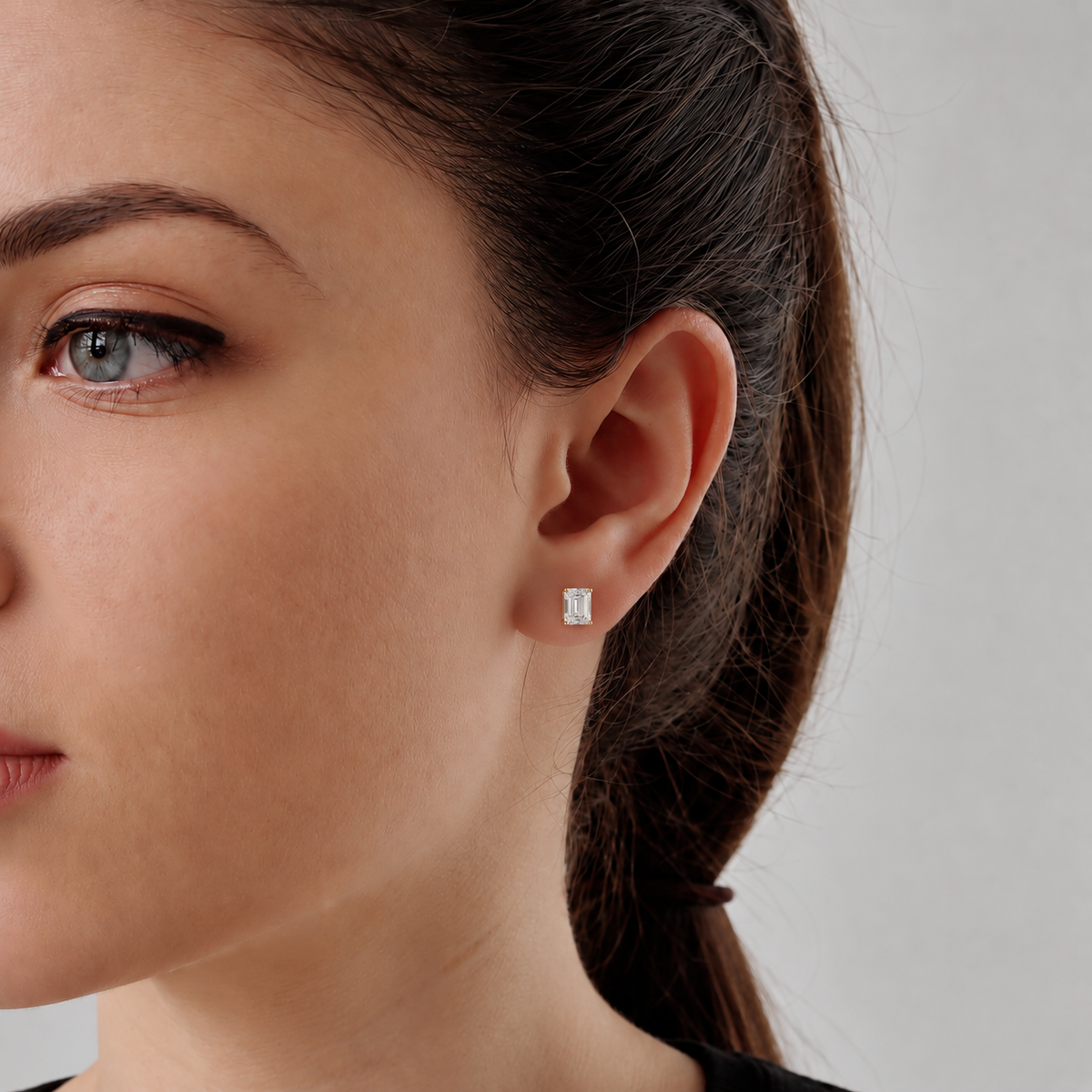 2.50ct TW Emerald Lab-Grown Diamond Stud Earrings