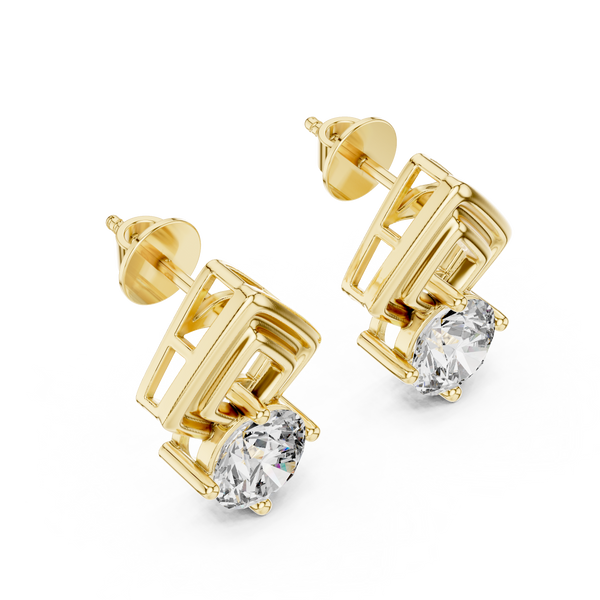 2.50ct TW Round Lab-Grown Diamond Stud Earrings