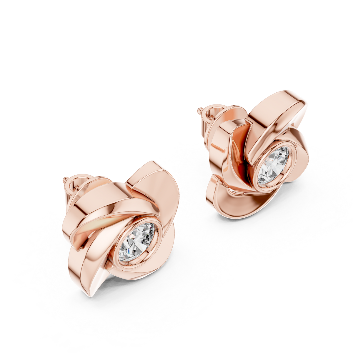 1.80ct TW Round Lab-Grown Diamond Flower Earrings