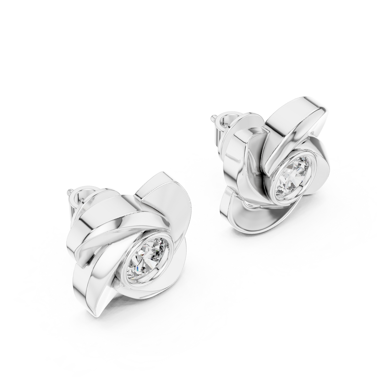 1.80ct TW Round Lab-Grown Diamond Flower Earrings