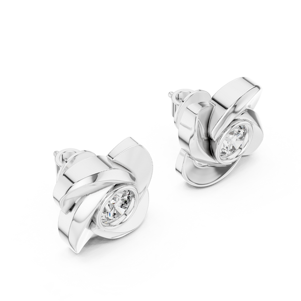 1.80ct TW Round Lab-Grown Diamond Flower Earrings