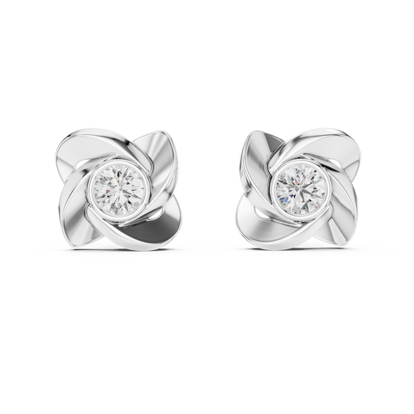 1.80ct TW Round Lab-Grown Diamond Flower Earrings