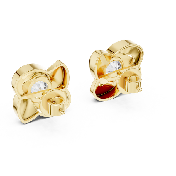 1.80ct TW Round Lab-Grown Diamond Flower Earrings