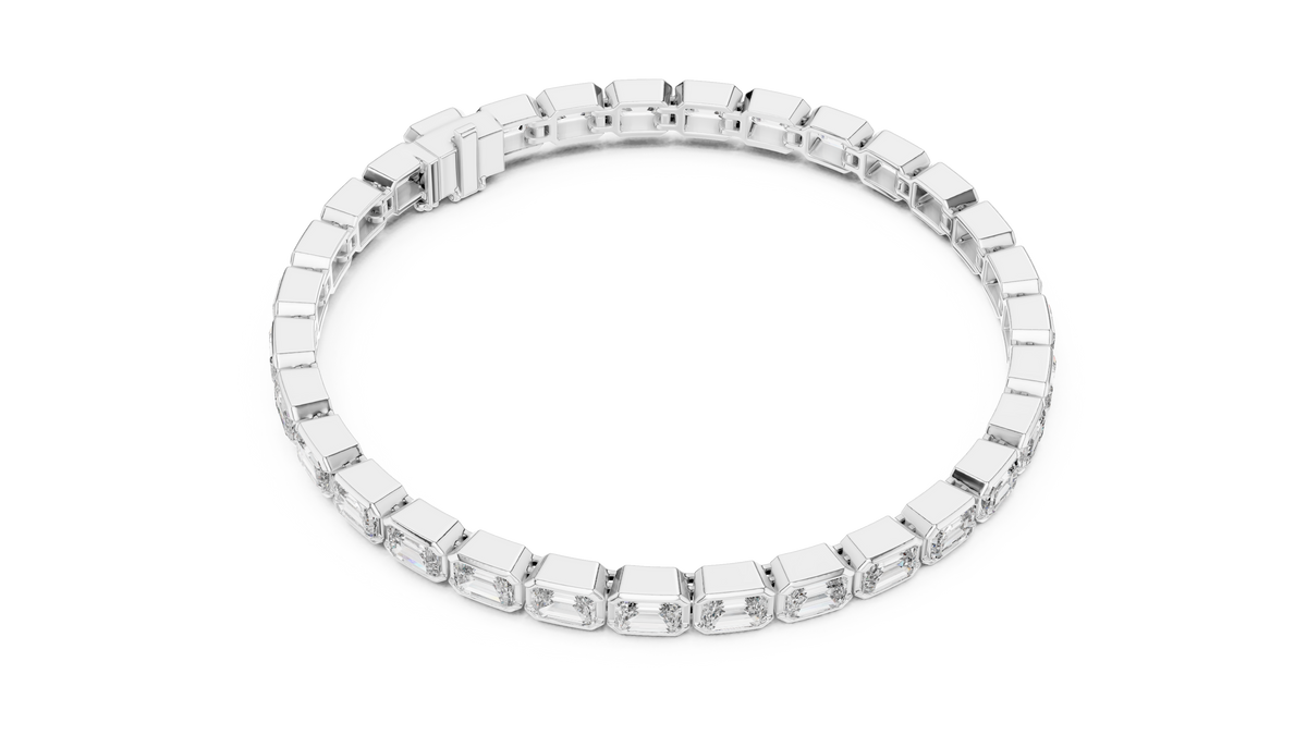 9.30ct TW Emerald Cut Lab-Grown Diamond Tennis Bracelet