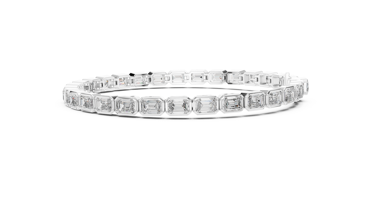 9.30ct TW Emerald Cut Lab-Grown Diamond Tennis Bracelet