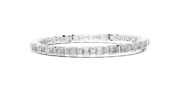 9.30ct TW Emerald Cut Lab-Grown Diamond Tennis Bracelet