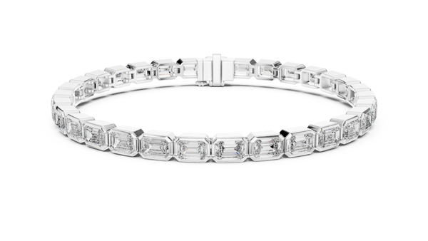 9.30ct TW Emerald Cut Lab-Grown Diamond Tennis Bracelet