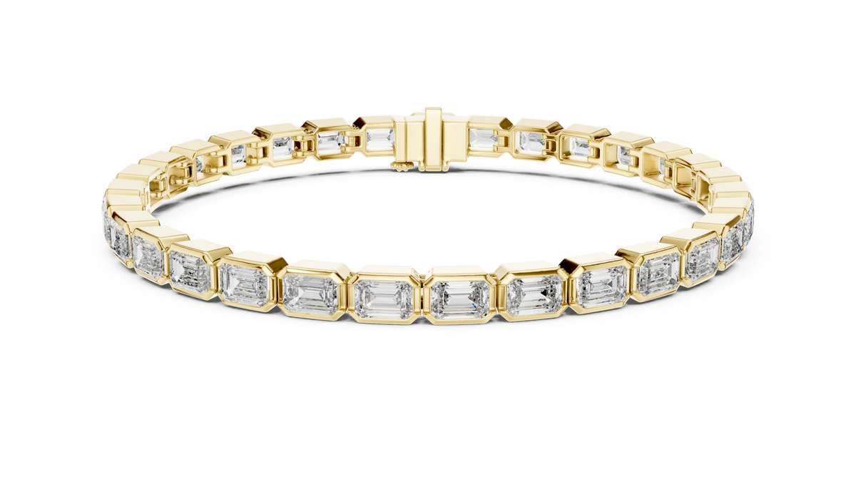 9.30ct TW Emerald Cut Lab-Grown Diamond Tennis Bracelet