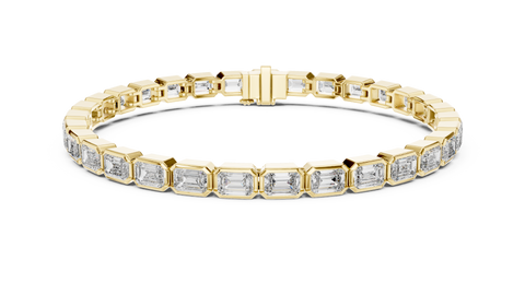9.30ct TW Emerald Cut Lab-Grown Diamond Tennis Bracelet