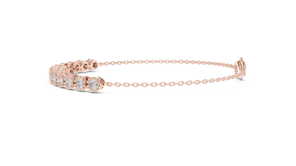1.43ct TW Round Lab-Grown Diamond Cluster Station Bracelet