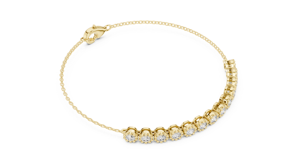 1.43ct TW Round Lab-Grown Diamond Cluster Station Bracelet