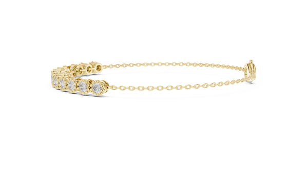 1.43ct TW Round Lab-Grown Diamond Cluster Station Bracelet