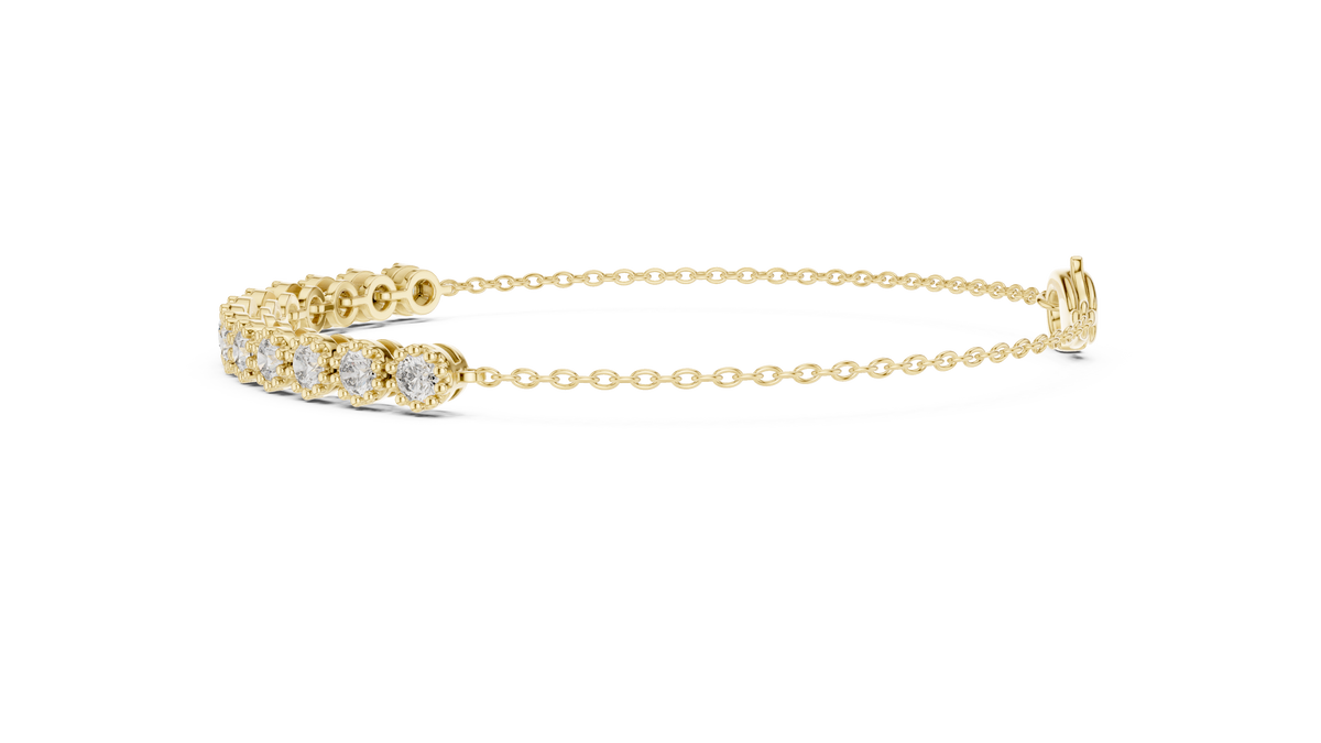 1.43ct TW Round Lab-Grown Diamond Cluster Station Bracelet