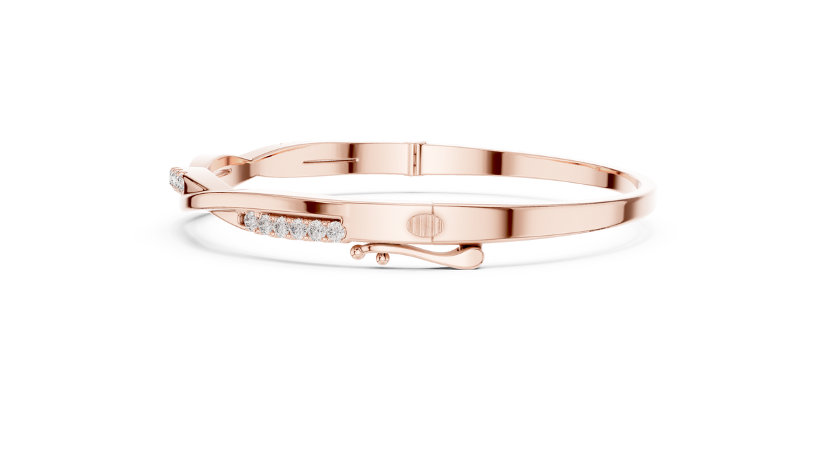 0.70ct TW Round Lab-Grown Diamond Twist Bangle