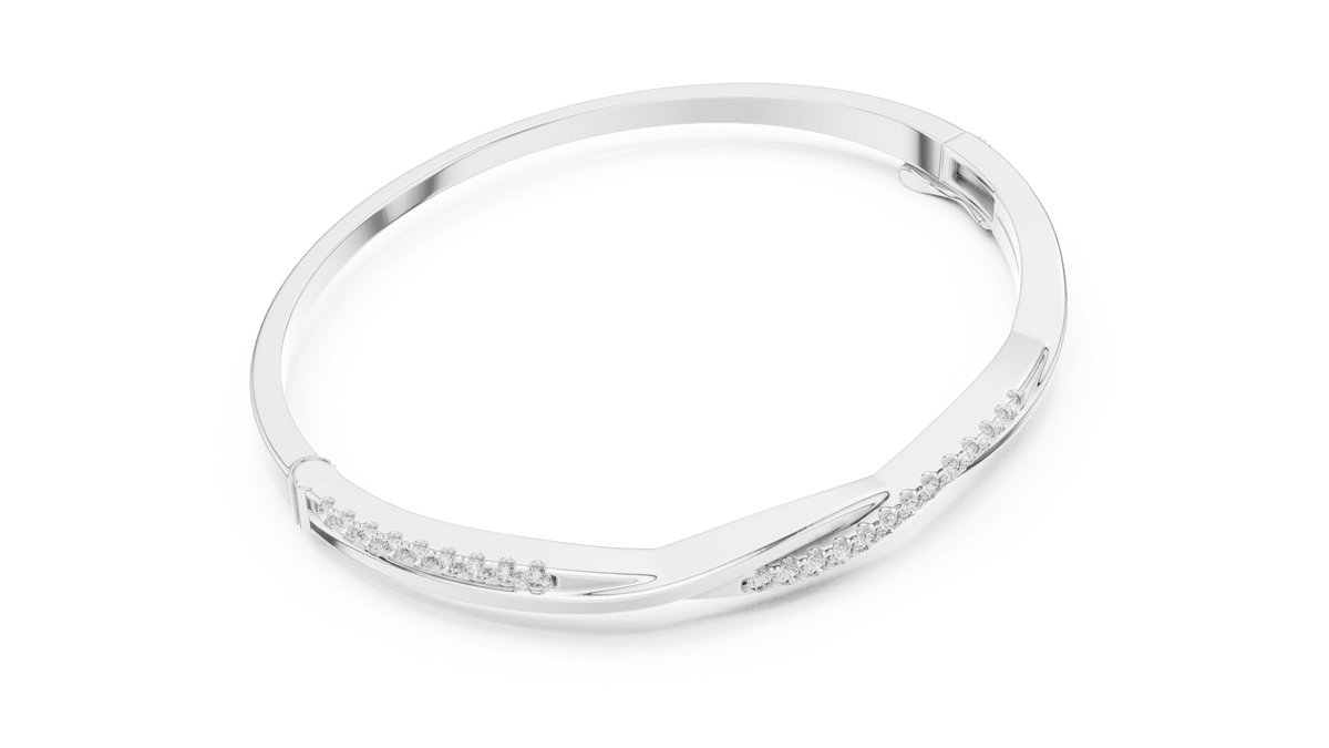 0.70ct TW Round Lab-Grown Diamond Twist Bangle