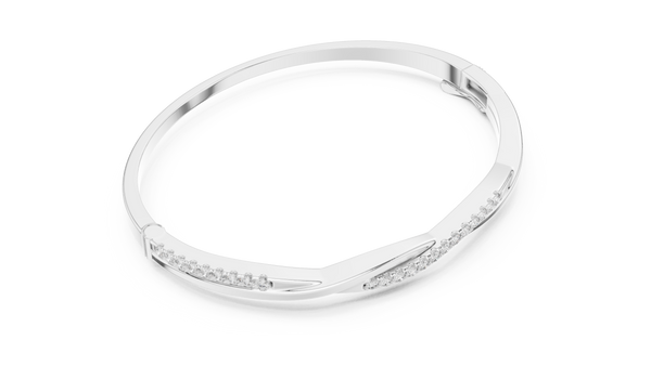 0.70ct TW Round Lab-Grown Diamond Twist Bangle