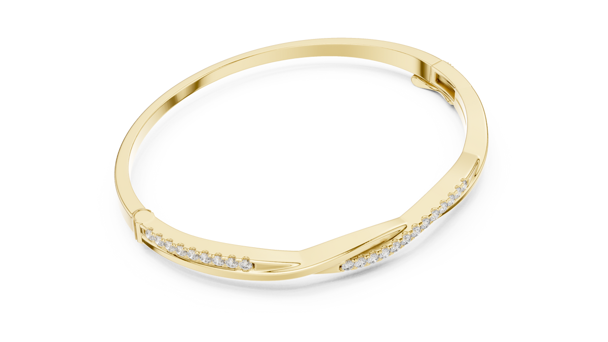 0.70ct TW Round Lab-Grown Diamond Twist Bangle