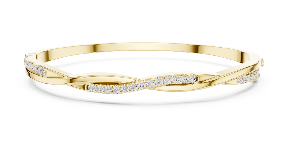 0.70ct TW Round Lab-Grown Diamond Twist Bangle