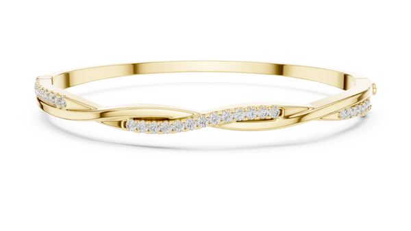 0.70ct TW Round Lab-Grown Diamond Twist Bangle