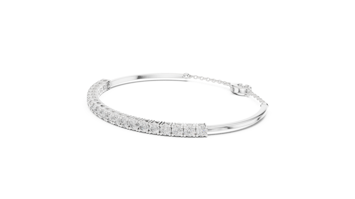 2.31ct TW Round Lab-Grown Diamond Cuff Bangle