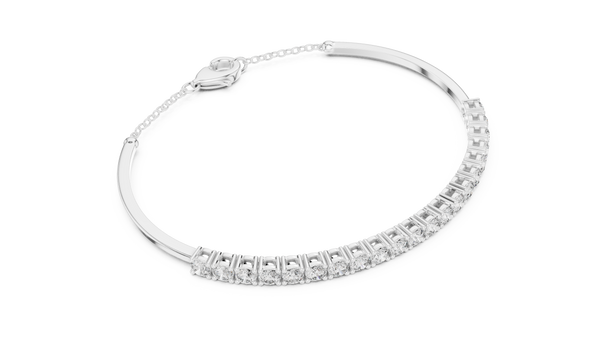 2.31ct TW Round Lab-Grown Diamond Cuff Bangle