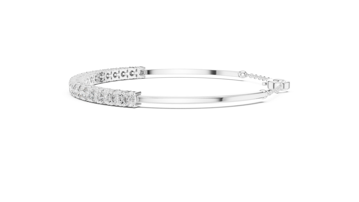 2.31ct TW Round Lab-Grown Diamond Cuff Bangle