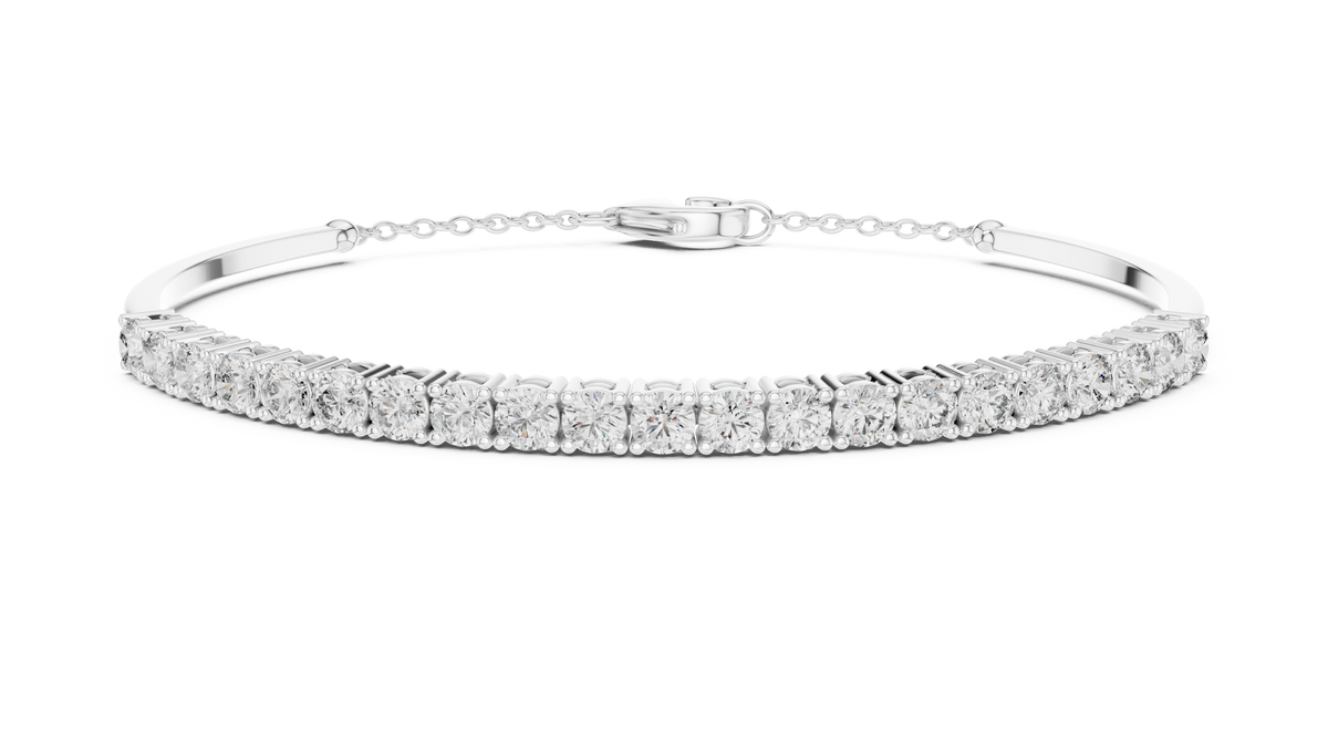 2.31ct TW Round Lab-Grown Diamond Cuff Bangle