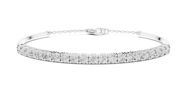 2.31ct TW Round Lab-Grown Diamond Cuff Bangle