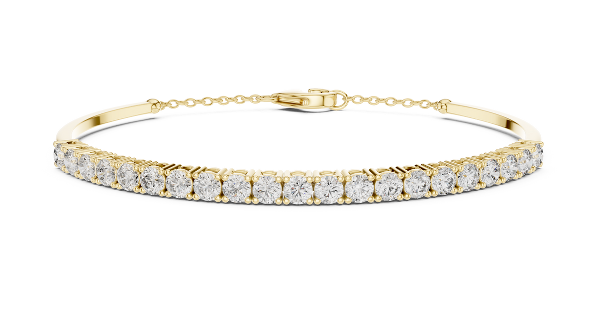2.31ct TW Round Lab-Grown Diamond Cuff Bangle