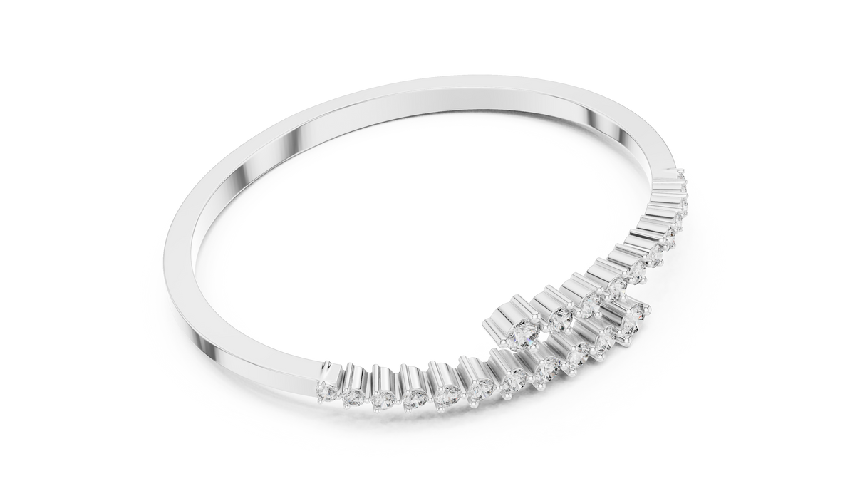 1.74ct TW Round Lab-Grown Diamond Graduated Bangle