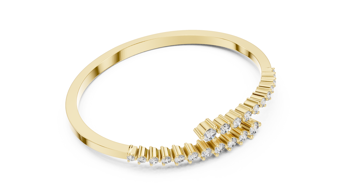 1.74ct TW Round Lab-Grown Diamond Graduated Bangle