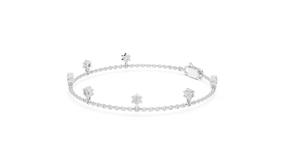 0.77ct TW Round Lab-Grown Diamond Station Bracelet