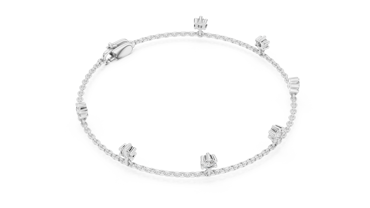 0.77ct TW Round Lab-Grown Diamond Station Bracelet