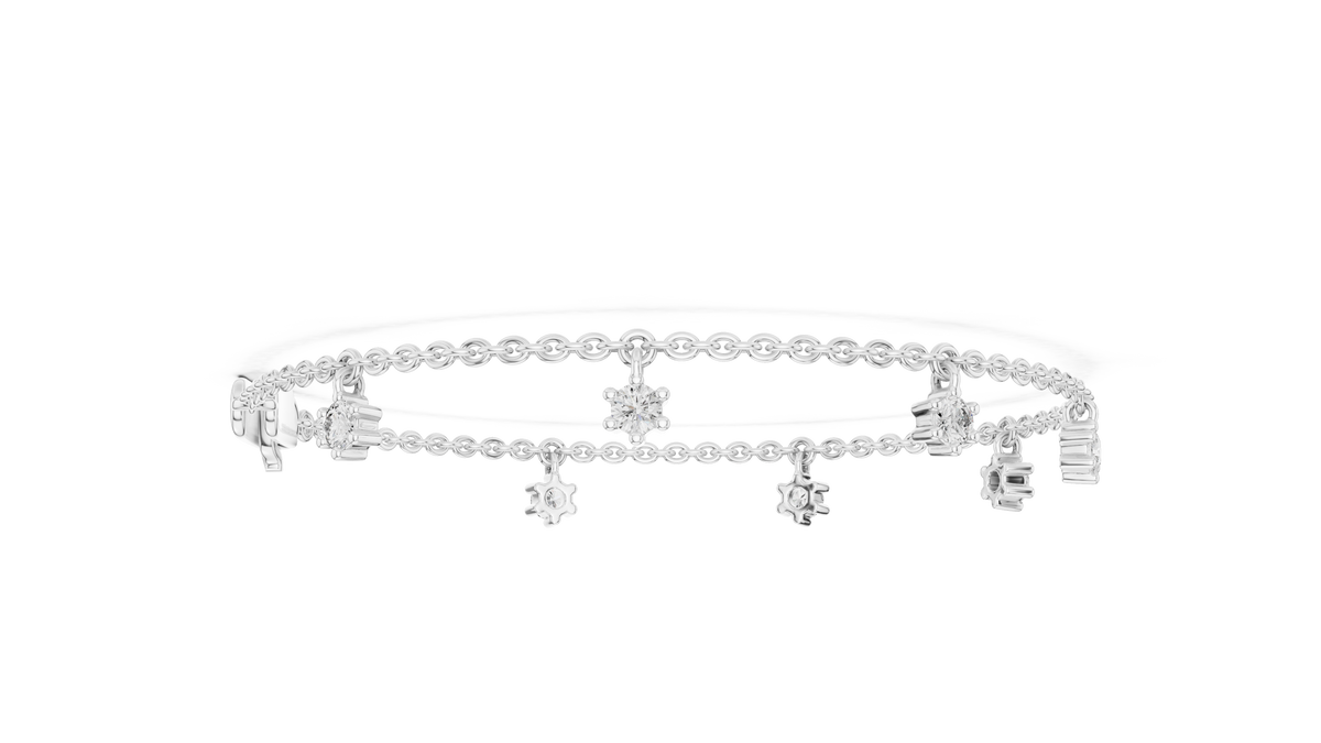 0.77ct TW Round Lab-Grown Diamond Station Bracelet